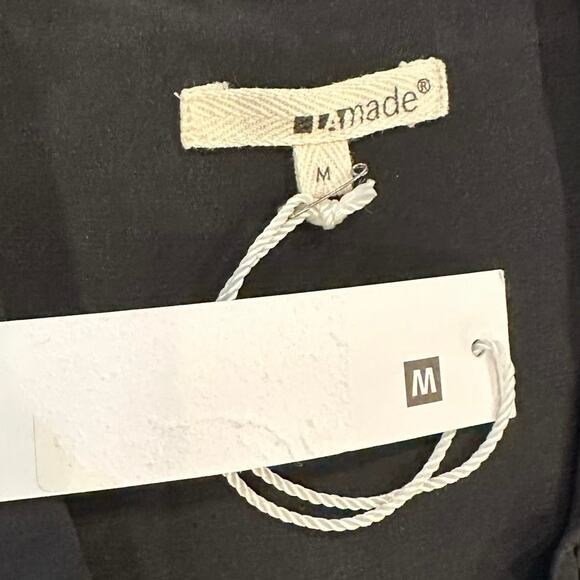 Revolve LA Made Womens Medium 100% Silk Mini Dress Black Button Short Sleeve NWT - Picture 10 of 12